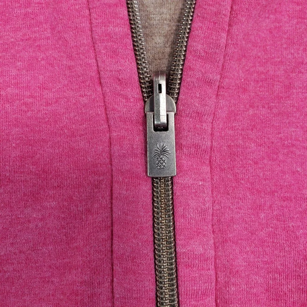 Tommy Bahama Reversible Quarter Zip Sweatshirt Brown Pink Contrast Stitch Mens L